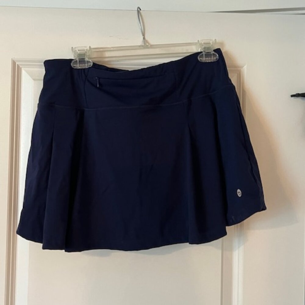 Navy BA Leaf Tennis Skirt